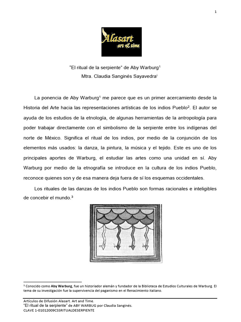 AbyWarburgEL RITUAL DE LA SERPIENTE CON CLAVE | PDF | Rituales | Los ...