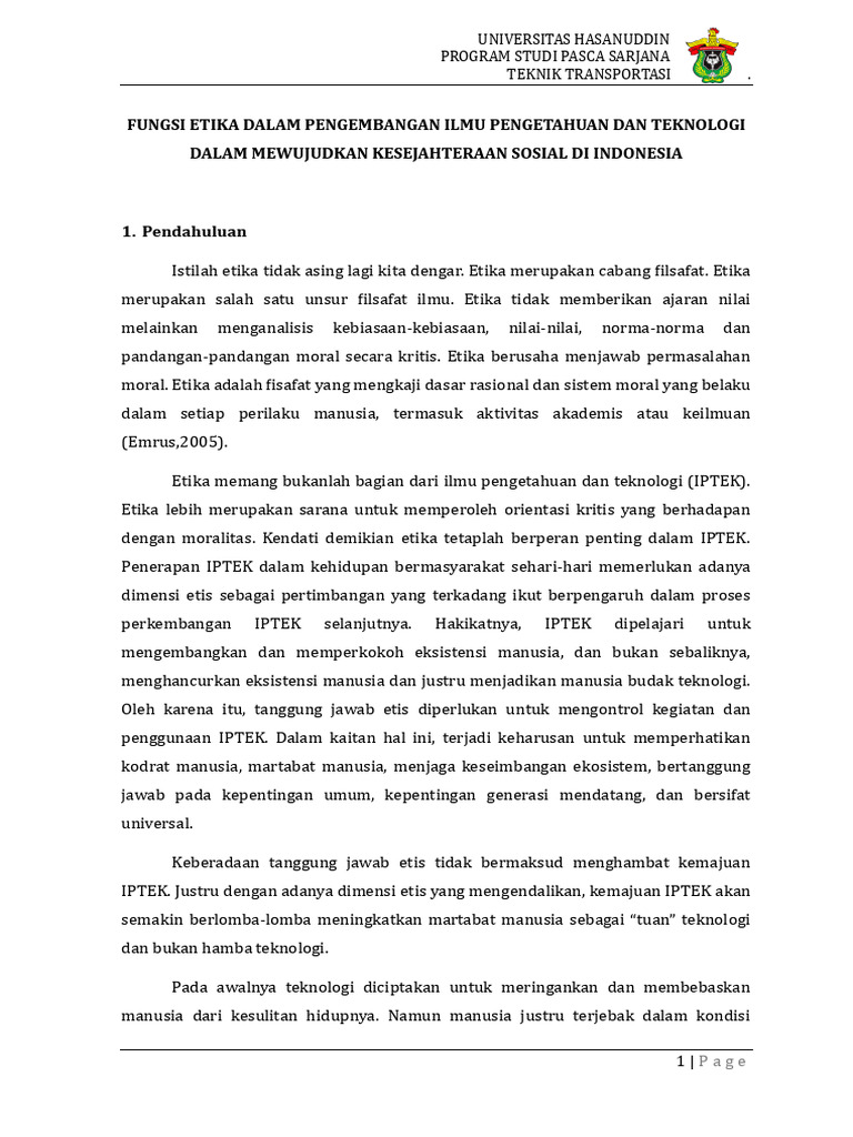 Penegakan nilai keilmuan dalam pendidikan dan penelitian