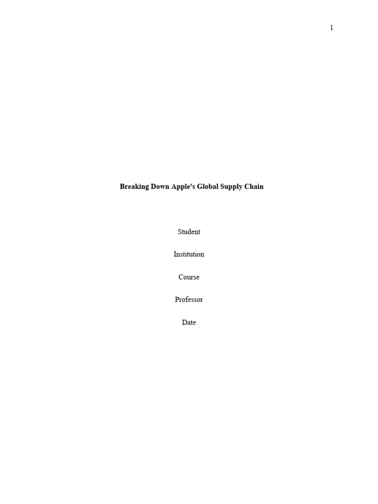 Supply Chain Process For Product | PDF | Apple Inc. | Supply Chain