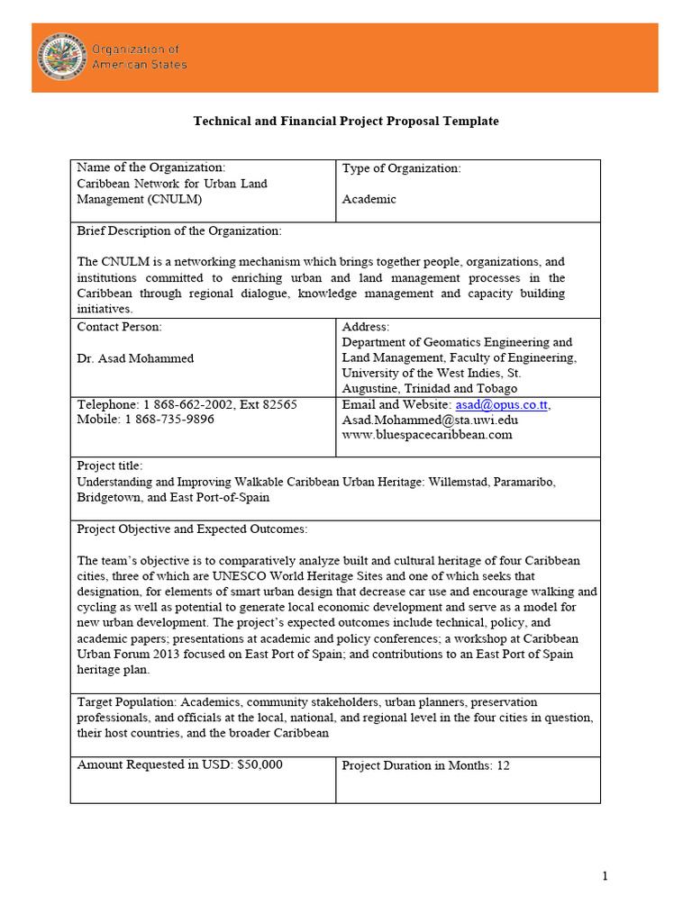 Caribbean Urban Heritage Project Proposal | PDF | Cultural Heritage ...