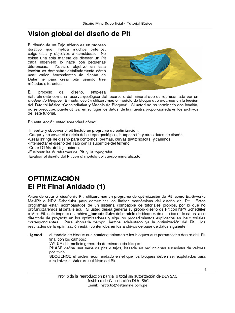 Tutorial DMS Open Pit Básico | PDF | Ventana (informática) | Informática