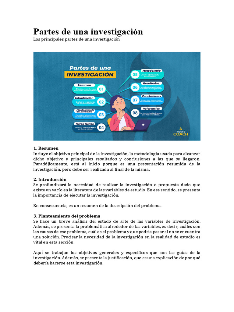 Partes De Una Investigación Pdf Hipótesis Método Científico