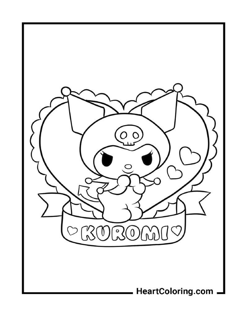 262 Valentines Card With Kuromi Kuromi Coloring Pages | PDF