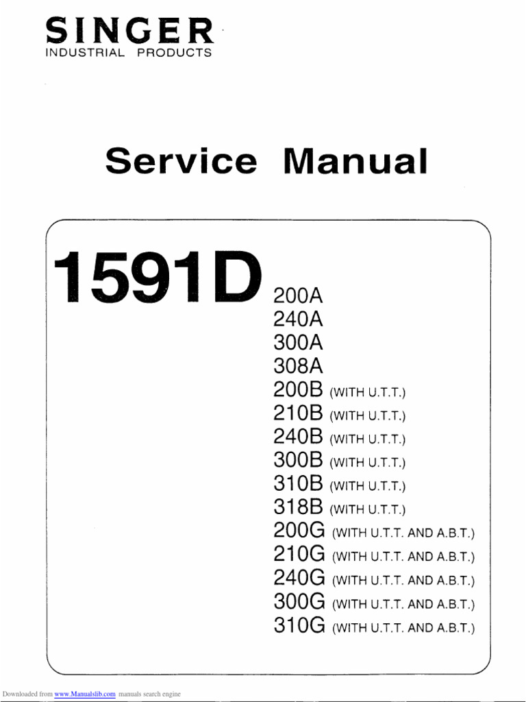 Singer 1591 D3 OOG ServManual en PDF