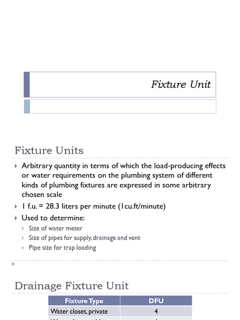 Fixture units in plumbing pdf toilet plumbing