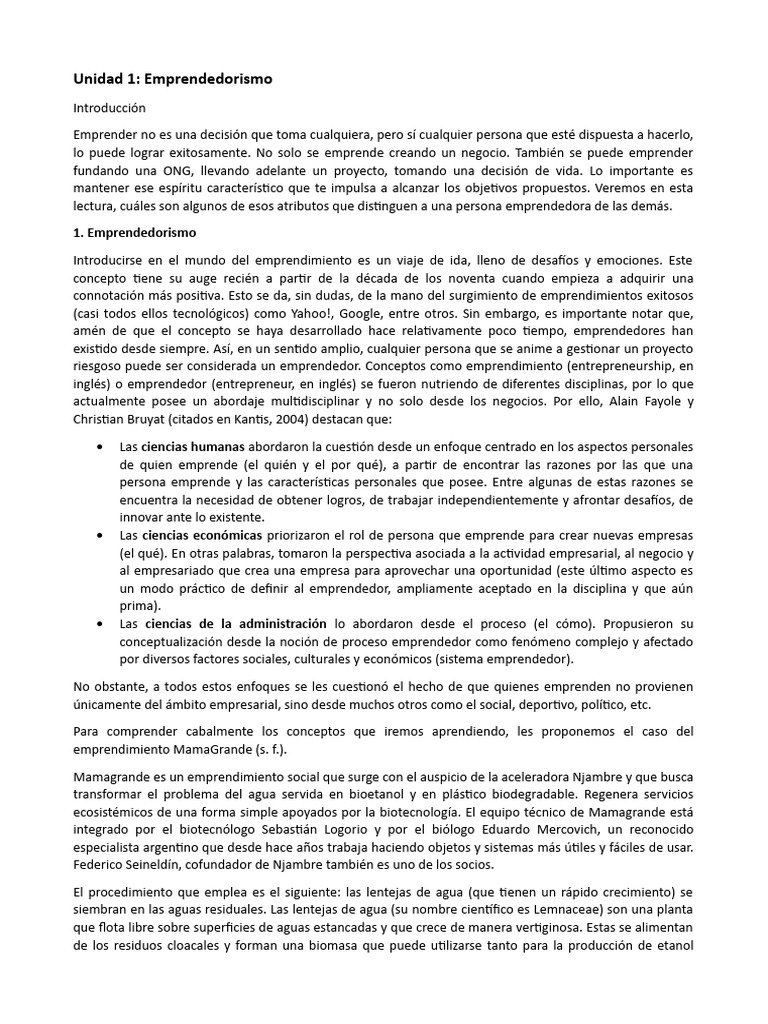 Desarrollo Emprendedor Mod 1 | PDF | Iniciativa empresarial | Empresa ...