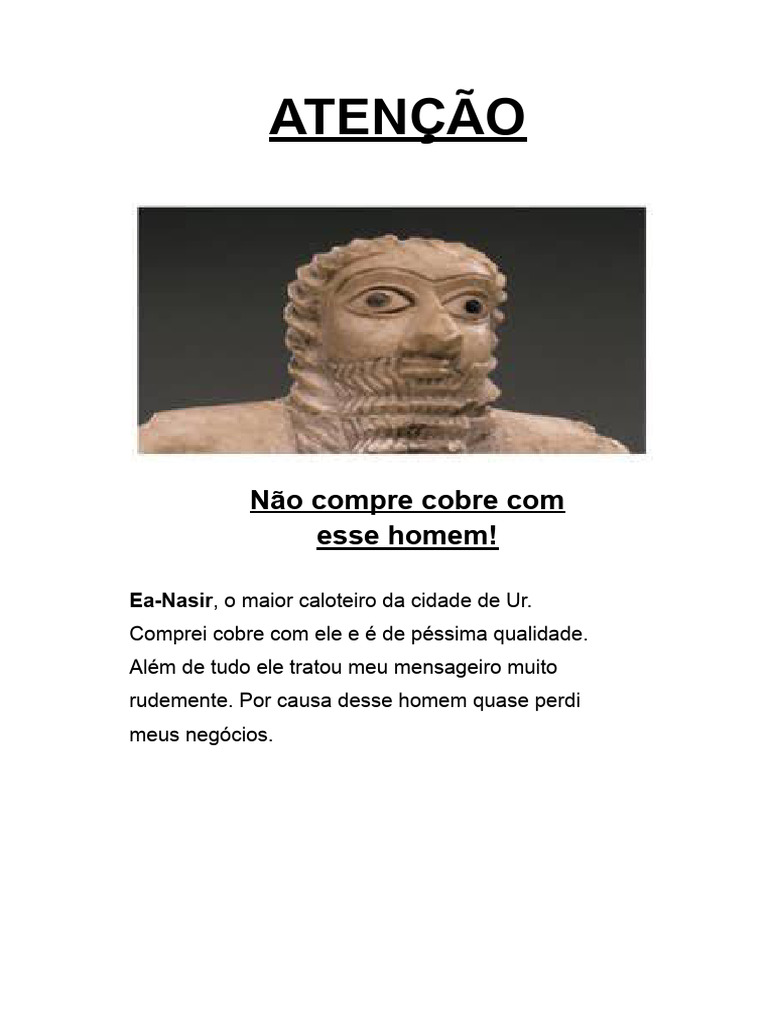 Ea-Nasir: O Caloteiro de Ur | PDF