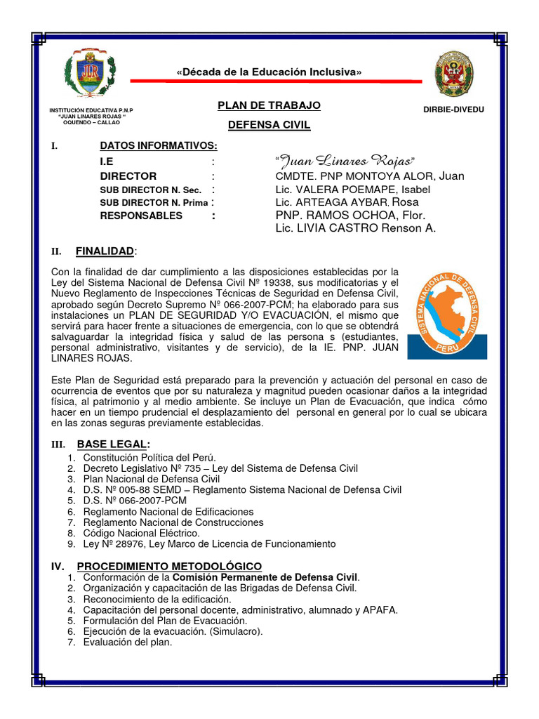 Plan de Seguridad Escolar | PDF | Defensa Civil | Comisión Europea