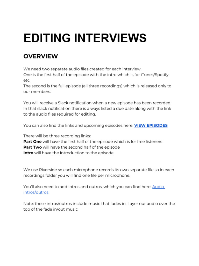 Audio Editing Instructions for Interviews | PDF | Computer File ...