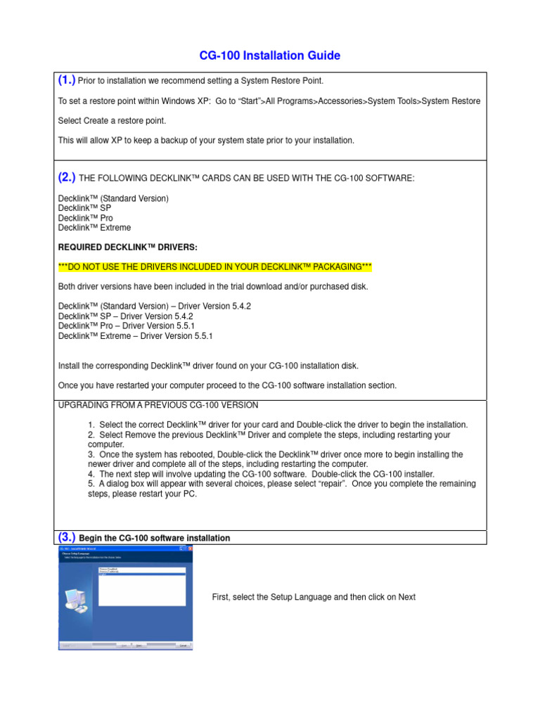 CG100 v2 Installation Guide | PDF | Icon (Computing) | Device Driver