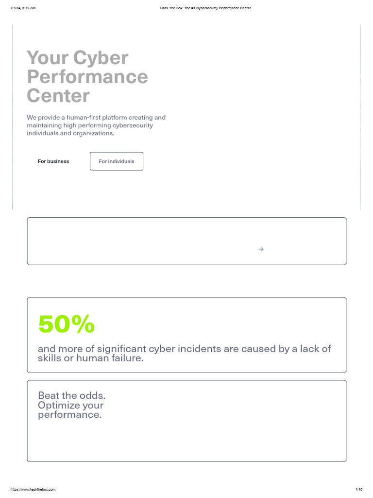 Hack The Box - The #1 Cybersecurity Performance Center | PDF | Computer ...