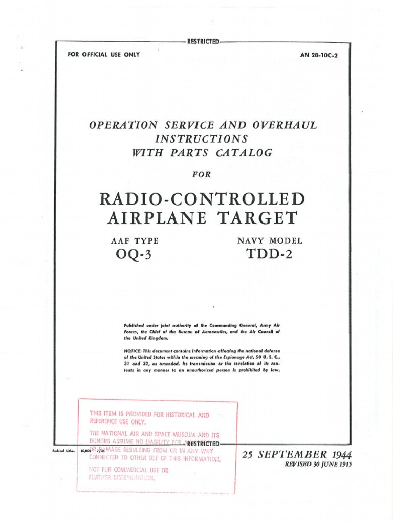 RCAT OQ-3 Op & Ser AN 28-10C-2 Rev 30 Jun 1945 | PDF