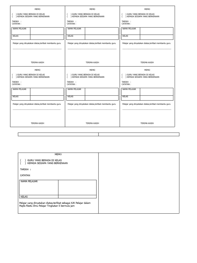 Memo Murid | PDF