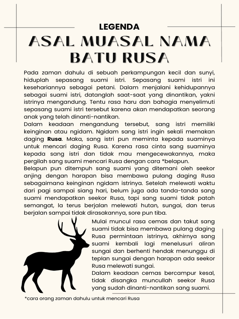 Asal Muasal Nama Batu Rusa | PDF