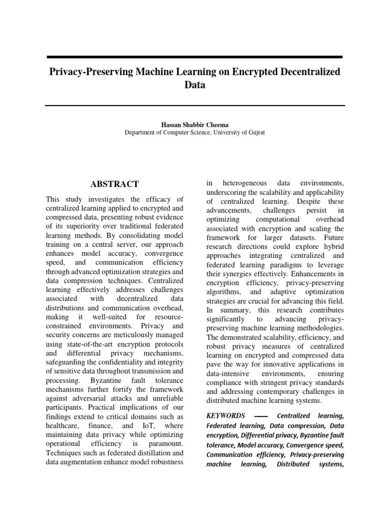 Centralized Privacy-Preserving ML Insights | PDF | Machine Learning ...