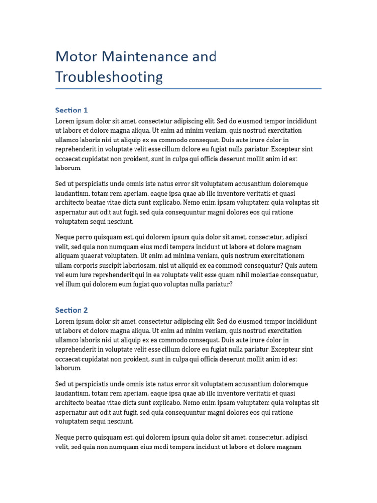 Motor Maintenance and Troubleshooting PDF
