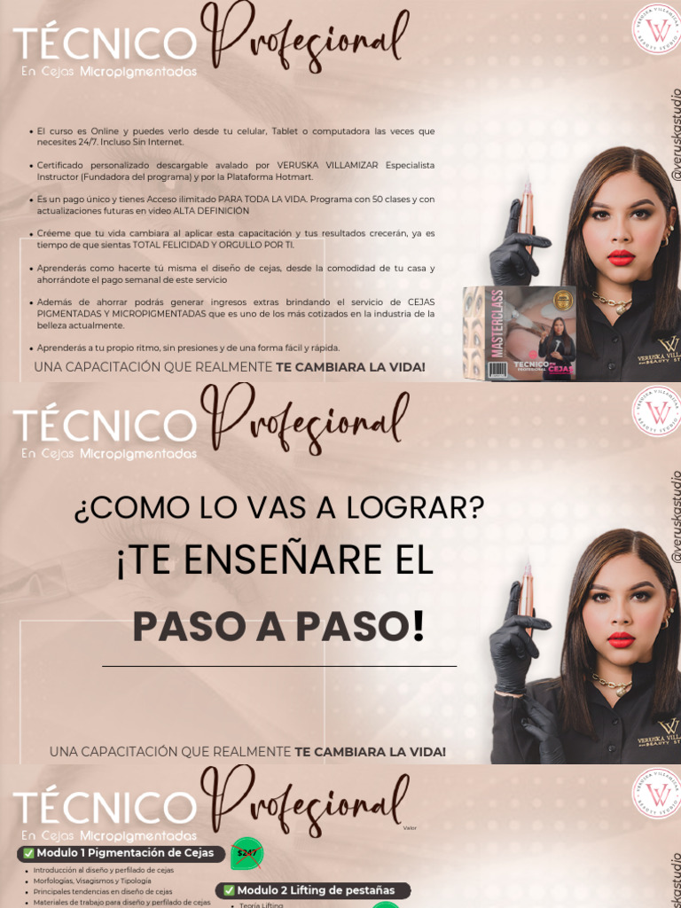 Curso Online de Diseño de Cejas y Pestañas | PDF