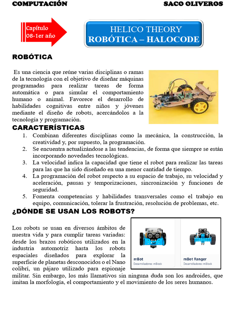 Introducción a Halocode y Robótica | PDF | Robot | Robótica