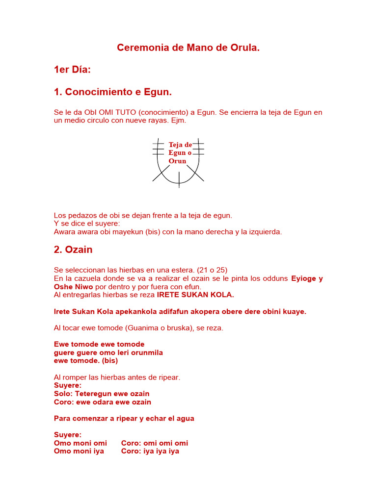 Ceremonia de Mano de Orula | PDF | Religión étnica | Deidades