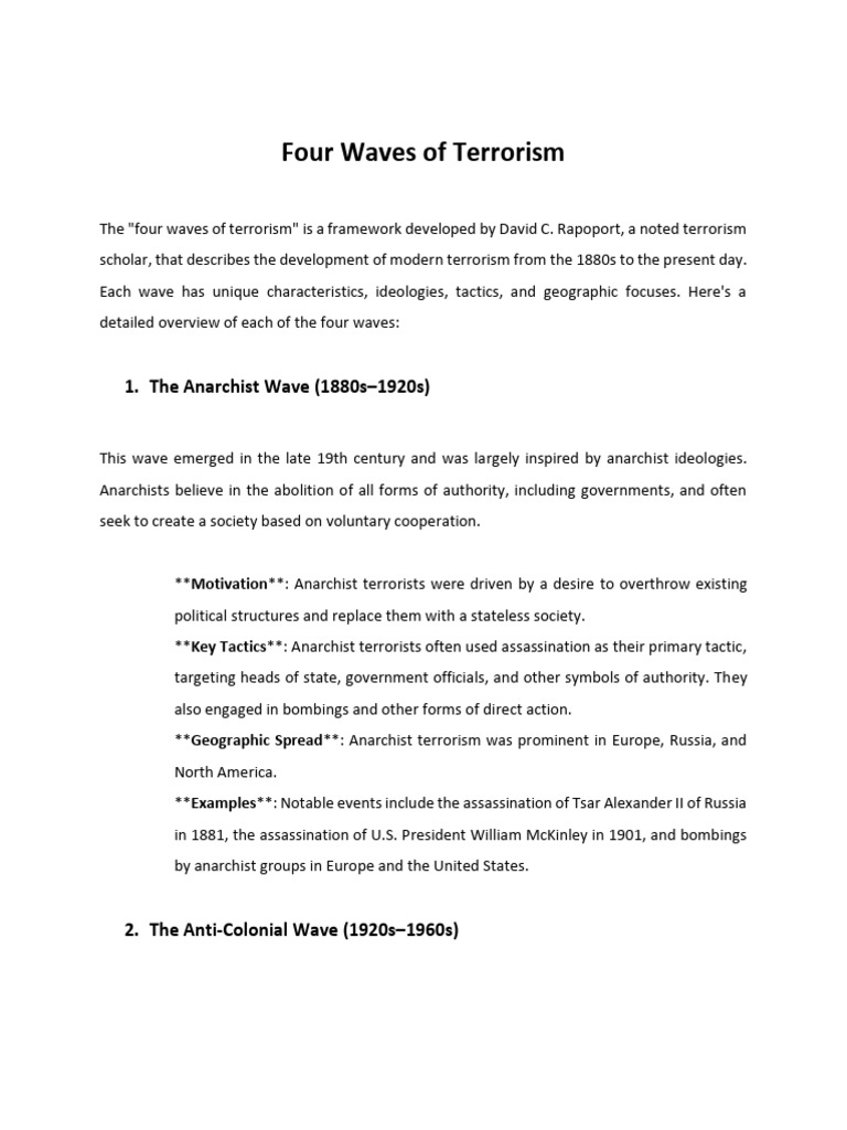 Four Waves of Terrorism Explained | PDF | Anarchism | Political Science