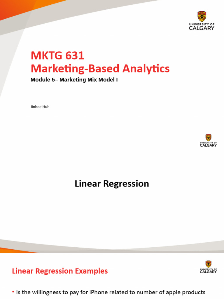Module5 Marketing Mix Model 1 | PDF | Linear Regression | Regression ...