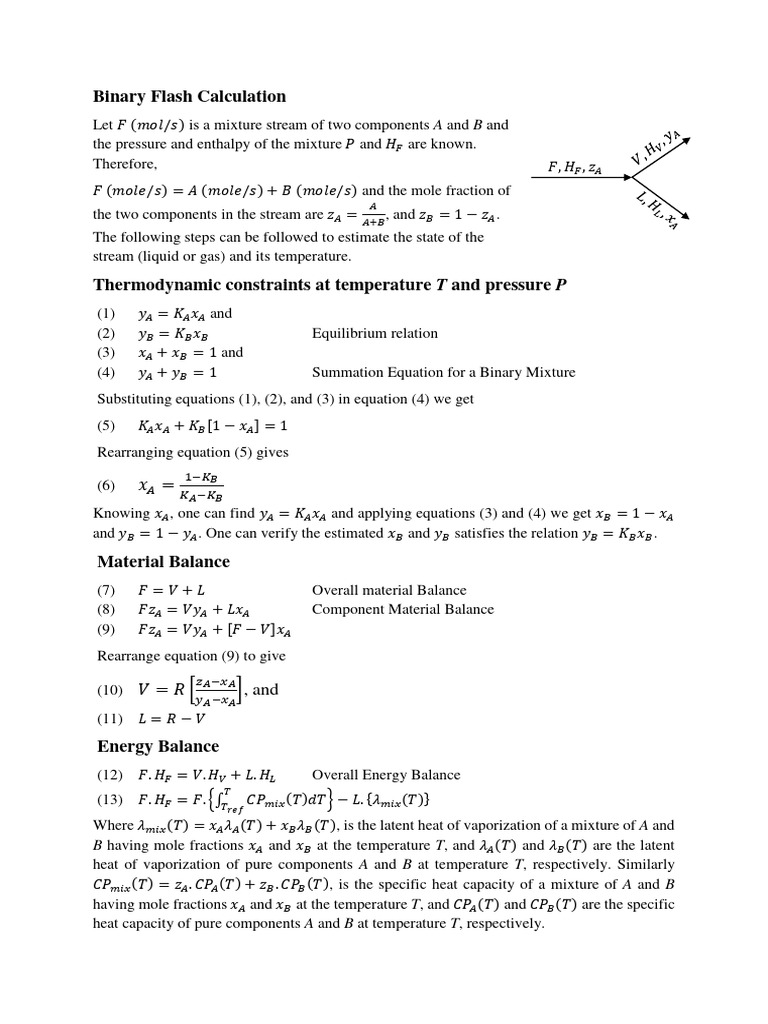 Binary Flash Calculation e | PDF | Branches Of Thermodynamics ...