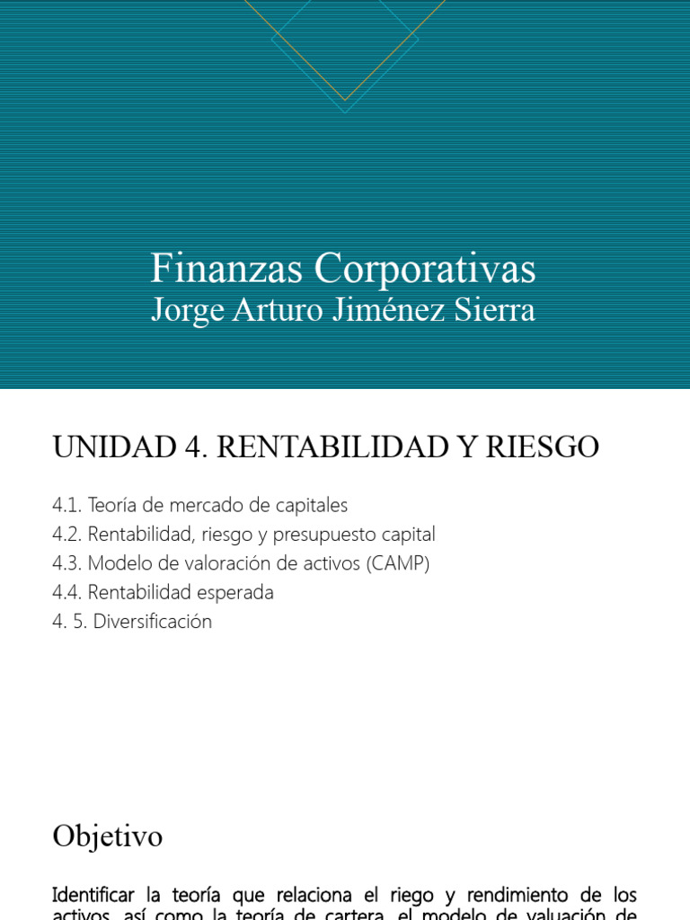 Rentabilidad y Riesgo en Finanzas Corporativas | PDF | Modelo de ...