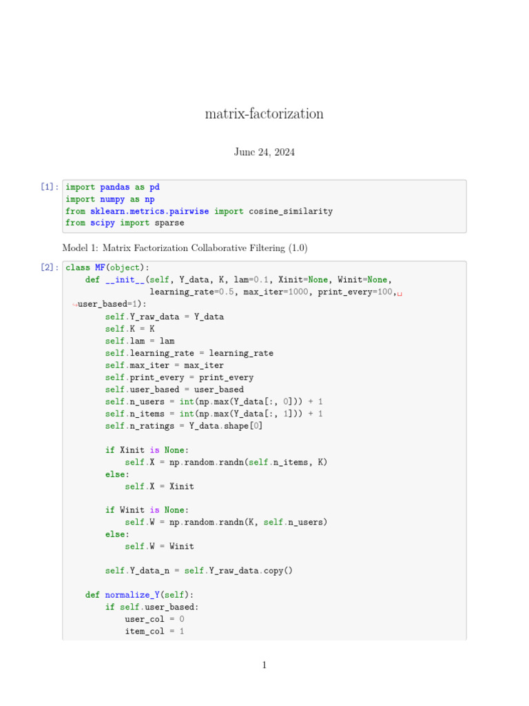 Matrix Factorization | PDF | Teaching Methods & Materials