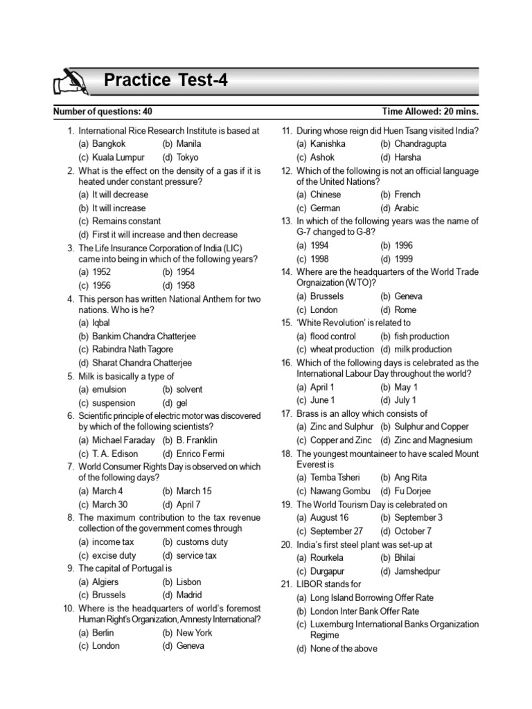 GT Practice Paper 4 | PDF