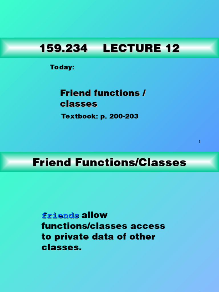 Understanding Friend Functions in C++ | PDF | Object (Computer Science ...