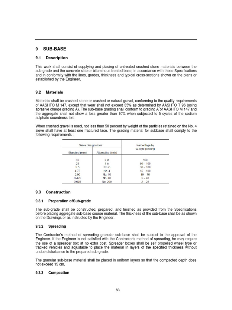 Technical Specifications | PDF | Road Surface | Gravel