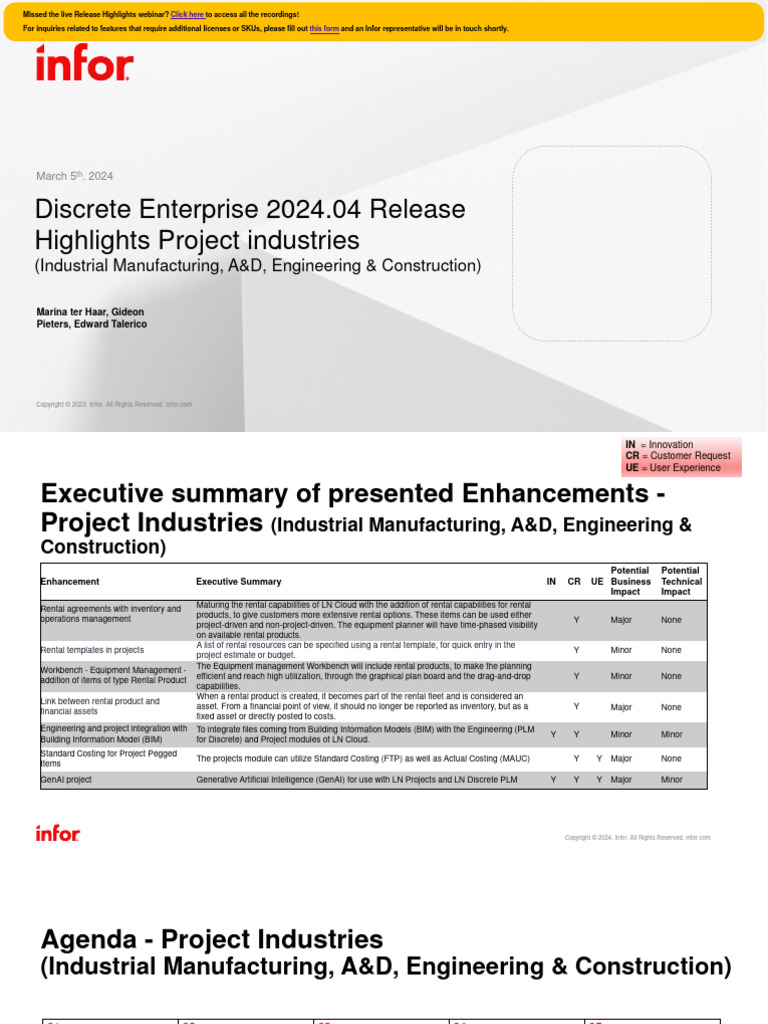 Cloudsuite Industrial Enterprise Release Highlights Pdf Building