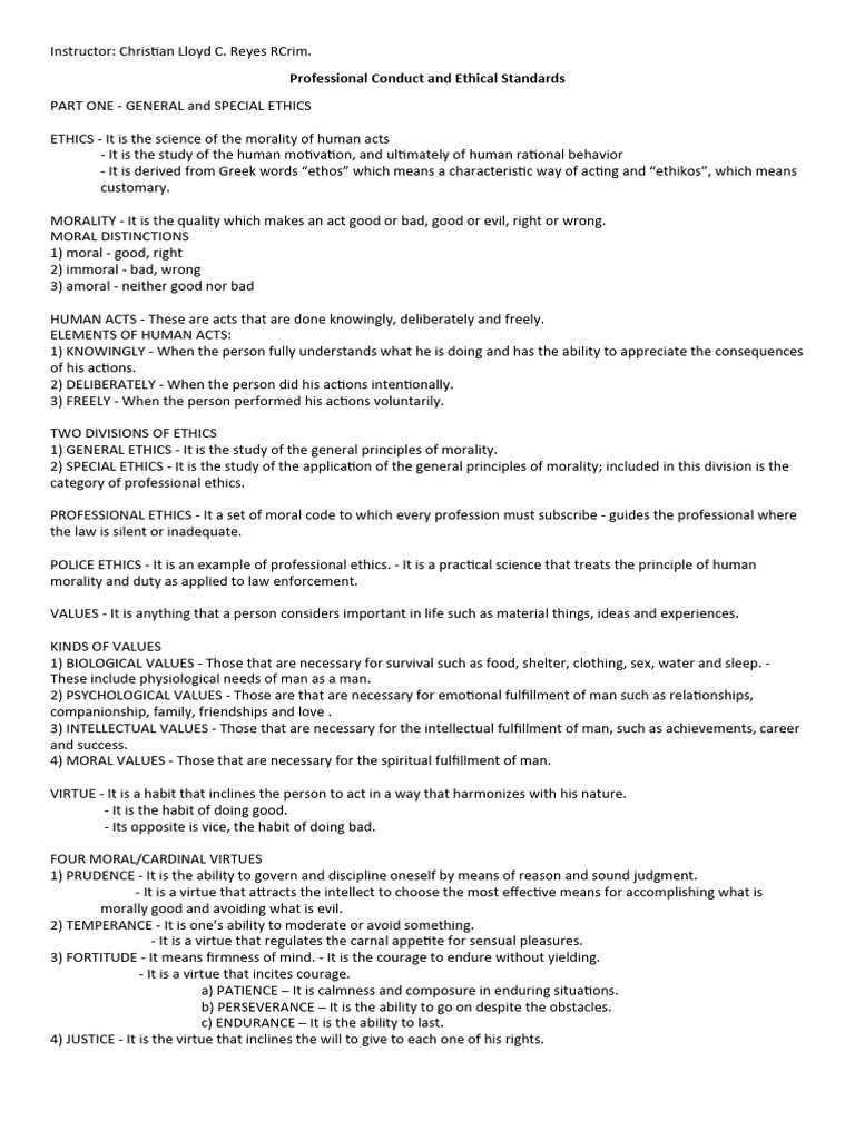 Ethical Standards in Professional Conduct | PDF | Search And Seizure ...