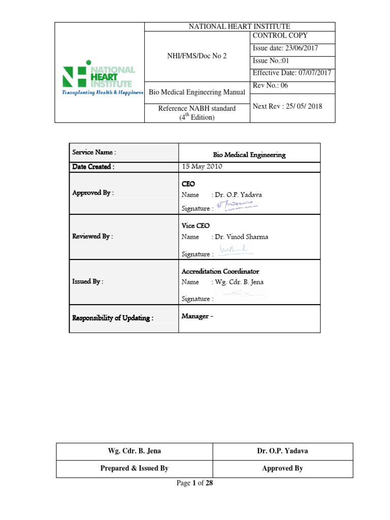 Biomedical Engineering Manual Overview | PDF | Biomedical Engineering ...