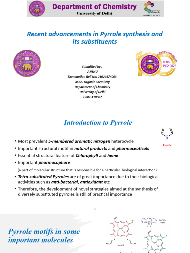 Pyrrole Synthesis F | PDF | Amine | Ester