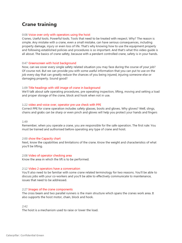 Crane Safety Training Essentials | PDF | Crane (Machine) | Personal ...