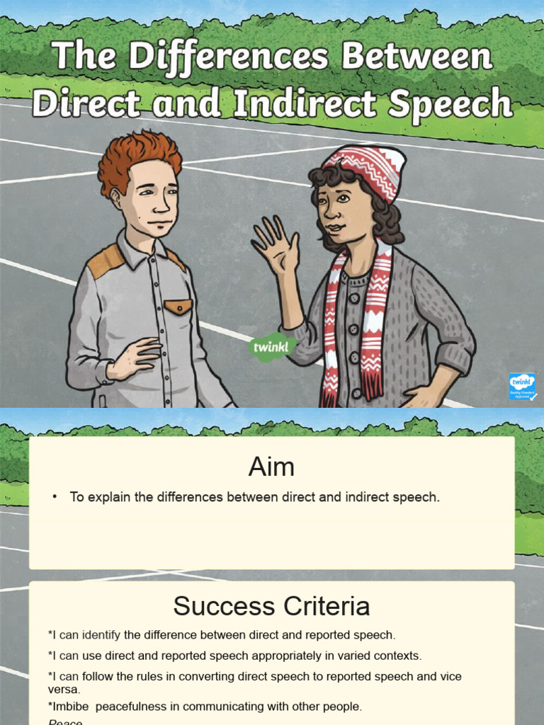 Direct vs Indirect Speech Guide | PDF | Comma | Sentence (Linguistics)