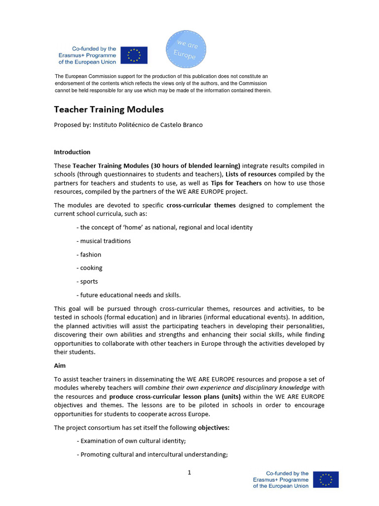 Teacher Training Modules | PDF | Teachers | Lesson Plan