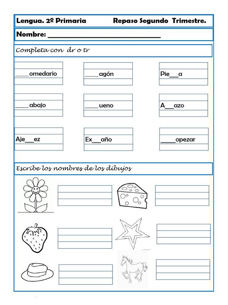 Fichas de Lengua 2º Primaria | PDF | Artes del Lenguaje y Comunicación ...