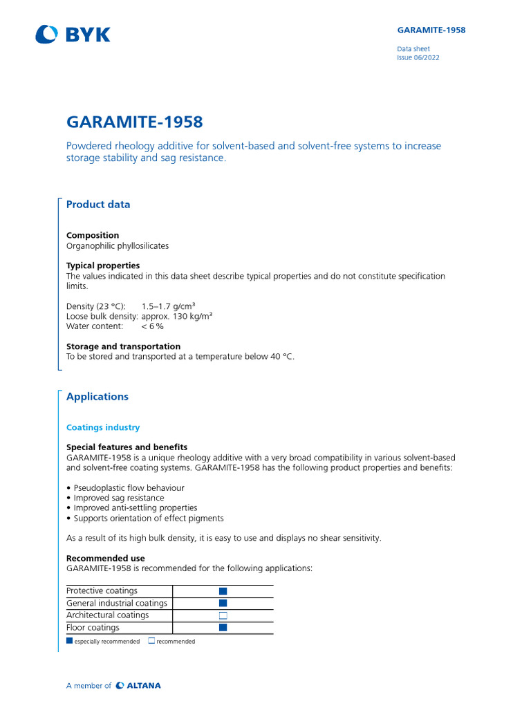 TDS Garamite-1958 en | PDF | Materials | Materials Science
