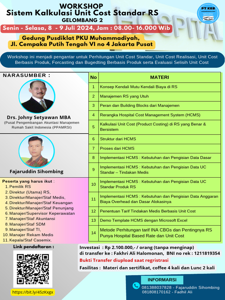 Workshop Perhitungan Unit Cost RS | PDF | Karier & Perkembangan | Bisnis