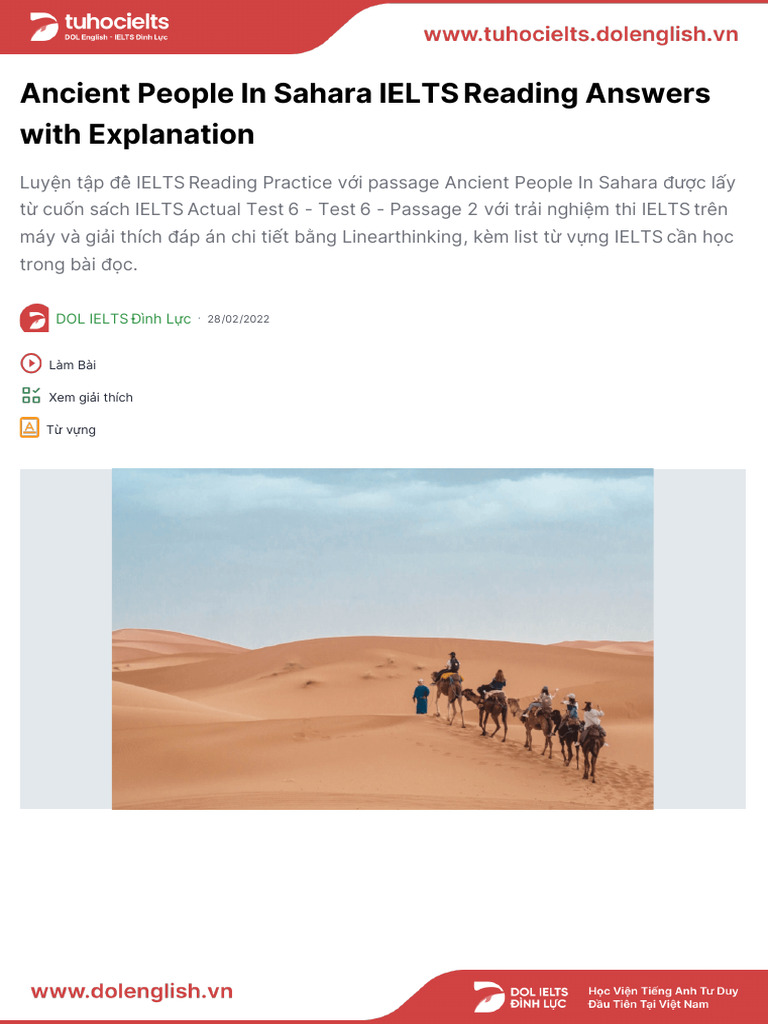 Ancient People In Sahara Answer Reading