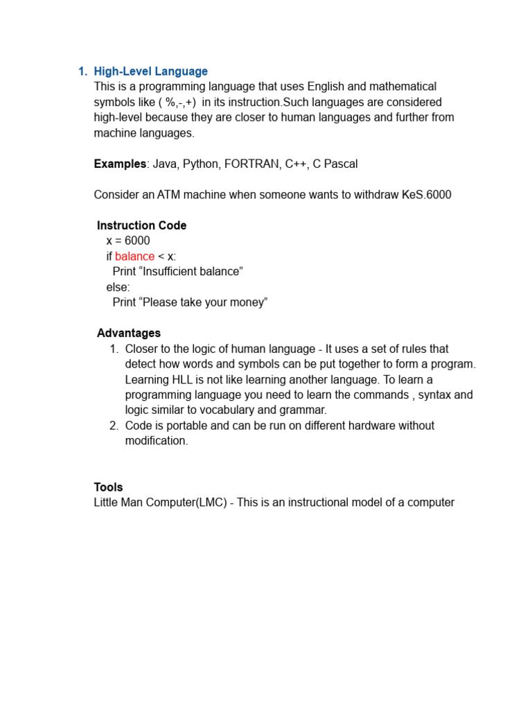 High low level lanagauges pdf assembly language compiler