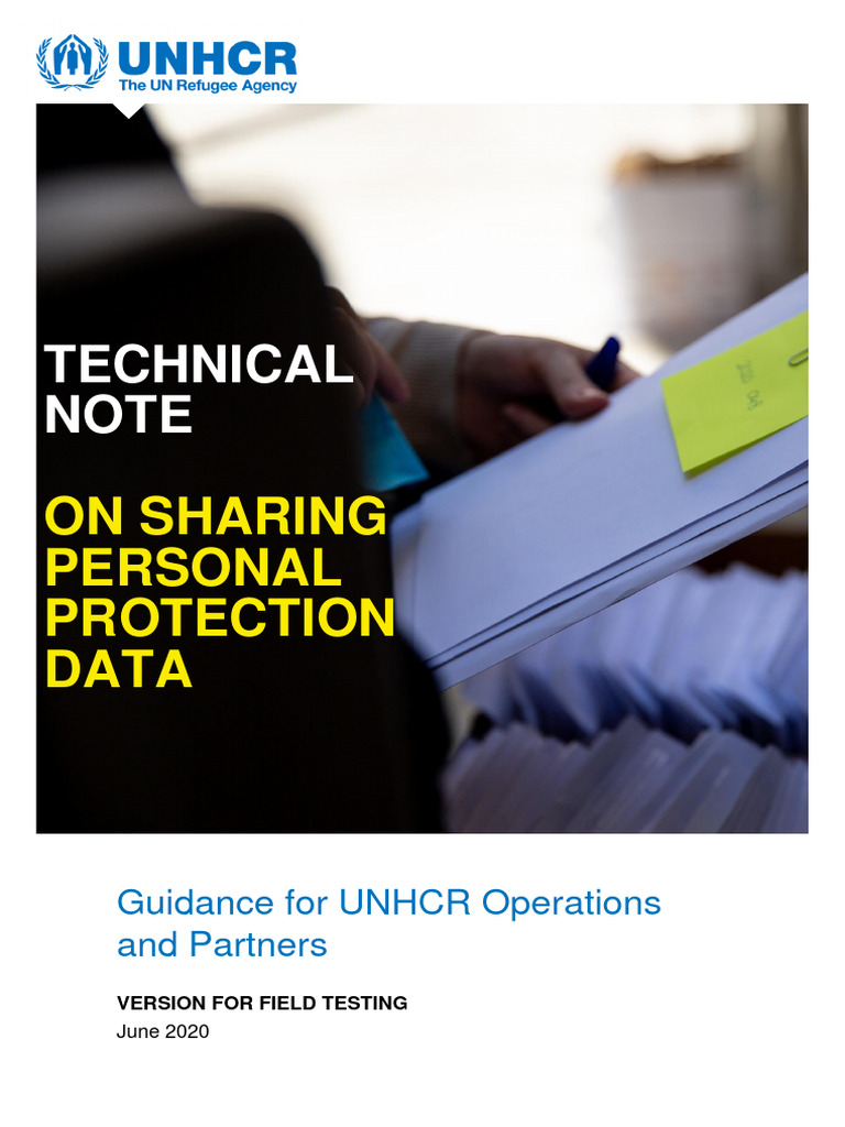 Unhcr Technical Note On Sharing Personal Protection Data (June, 2020 ...