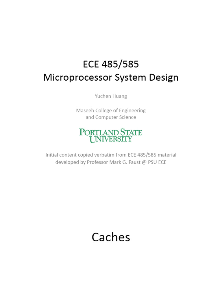 ECE 485/585: Microprocessor Caches Overview | PDF | Cpu Cache | Cache ...