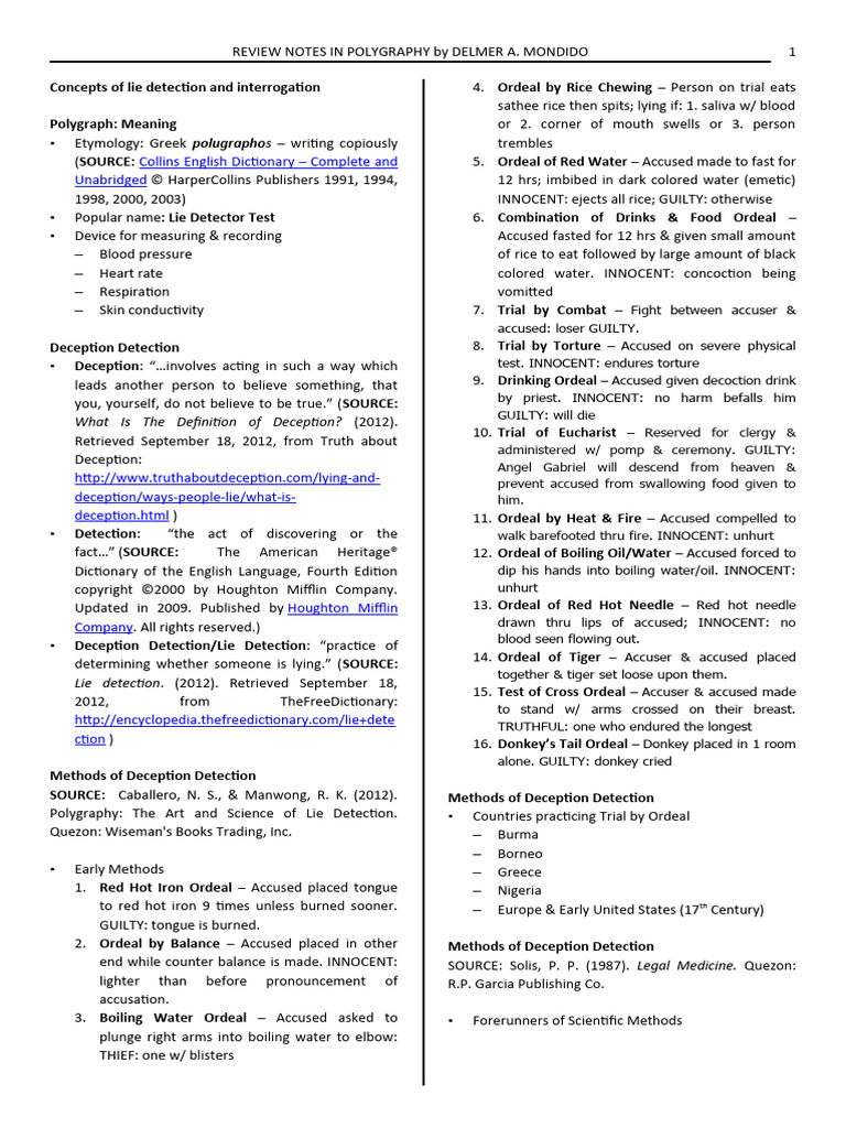 Polygraphy: Lie Detection Methods Explained | PDF | Polygraph | Heart