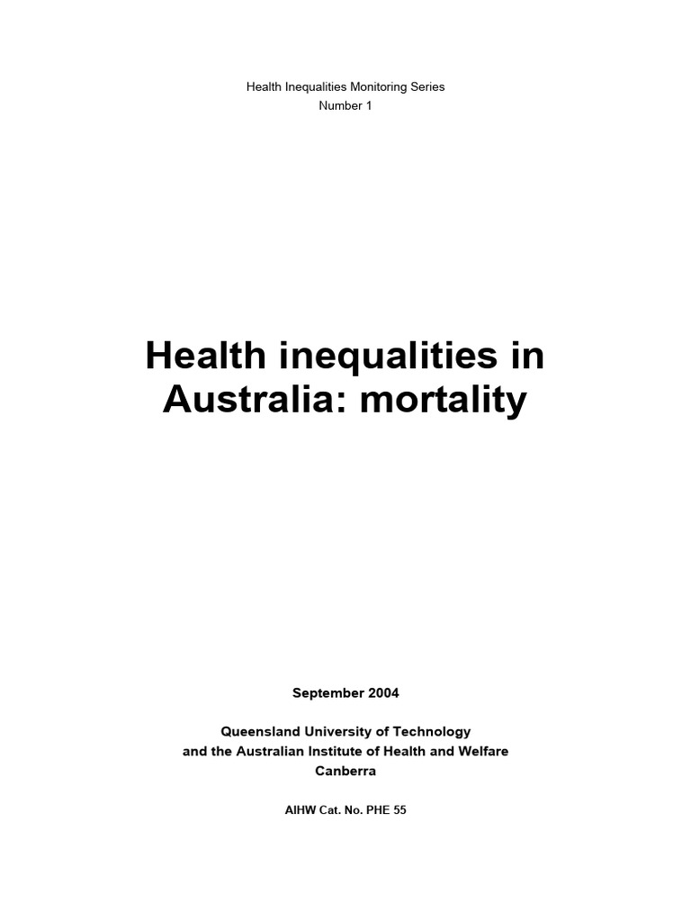 Art - Health Inequalities in Australia - Mortality | PDF | Life ...