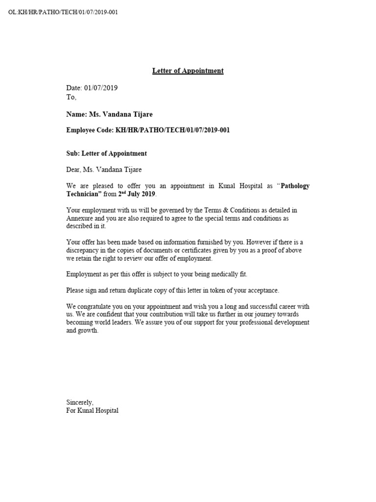 appointment-letter-for-kunal-hospital-higher-cadre-download-free-pdf
