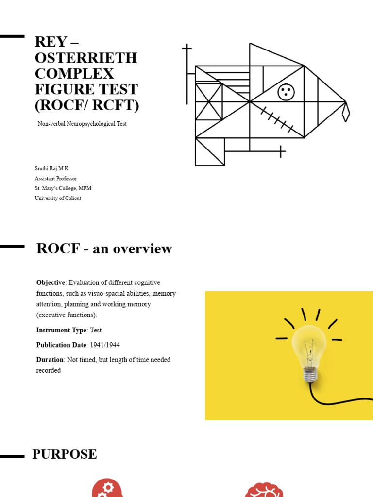 Rey - Osterrieth Complex Figure Test (ROCF / RCFT) | PDF | Memory ...