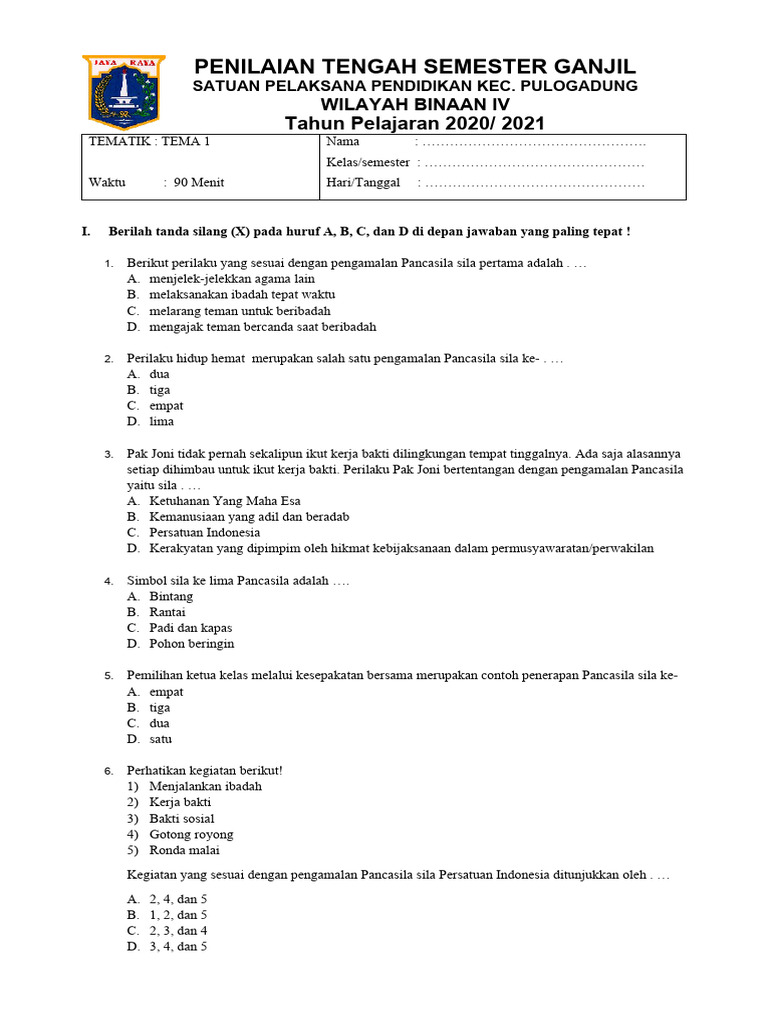 Unduh Soal Tema 1 PDF Kelas 5: Panduan Lengkap Unduh Soal Tema 1 PDF Kelas 5: Panduan Lengkap